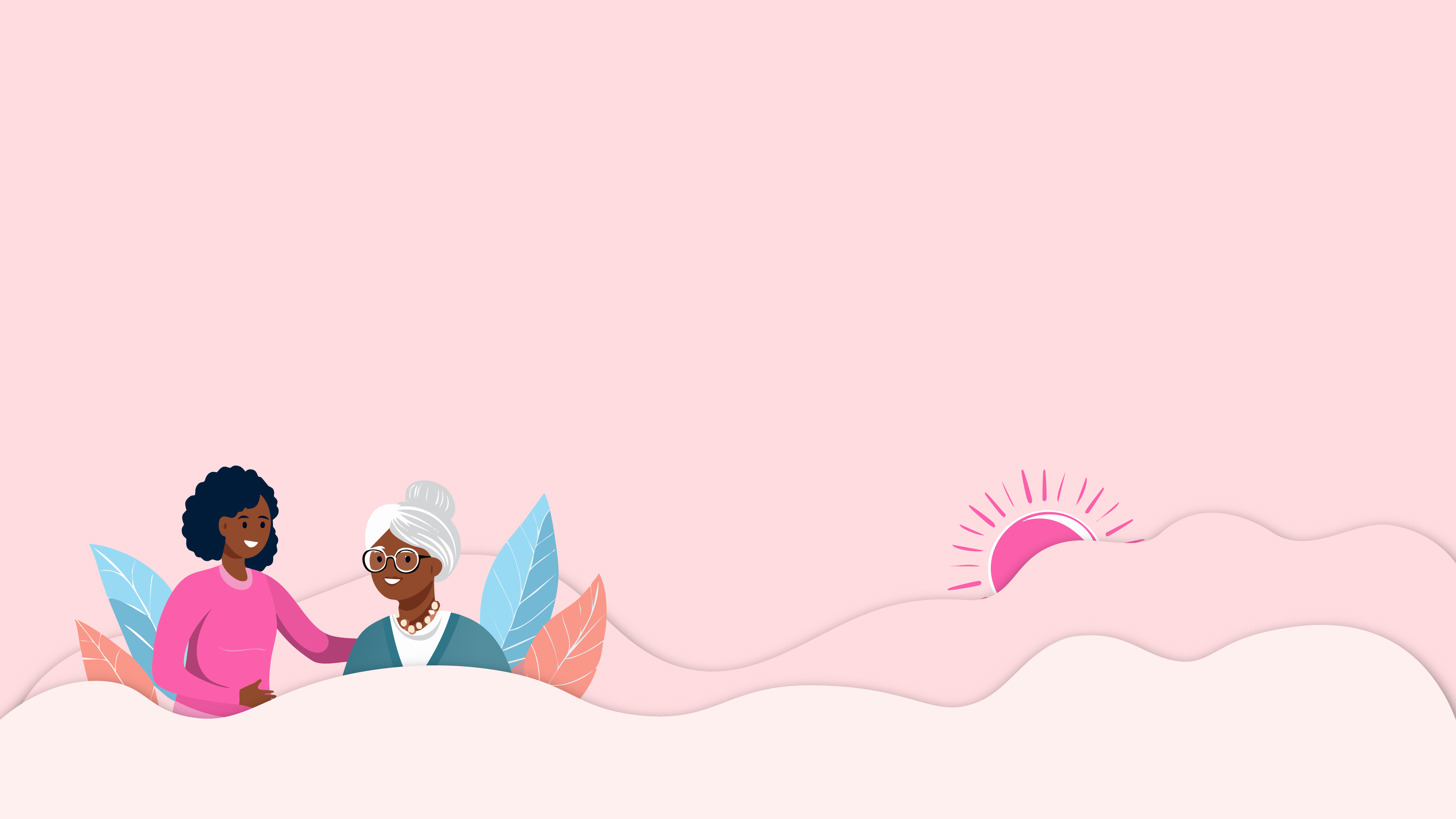 banner image with caregiver and an elderly woman